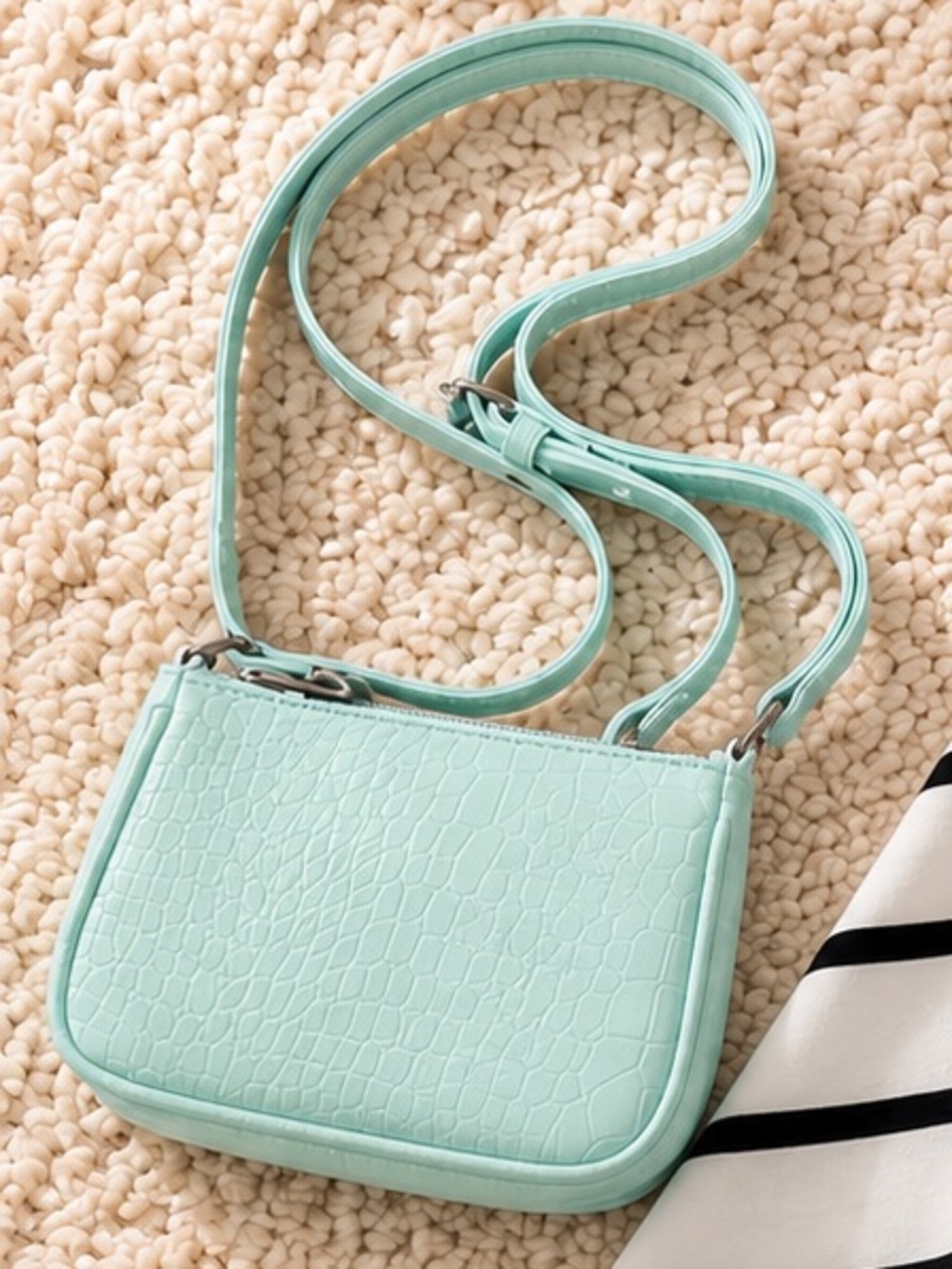 🌿💚 Wild Fable Mint Green Croc Embossed Mini Crossbody Bag NWT